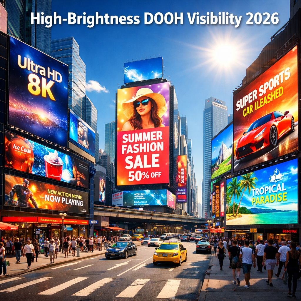 High-Brightness DOOH Visibility 2026